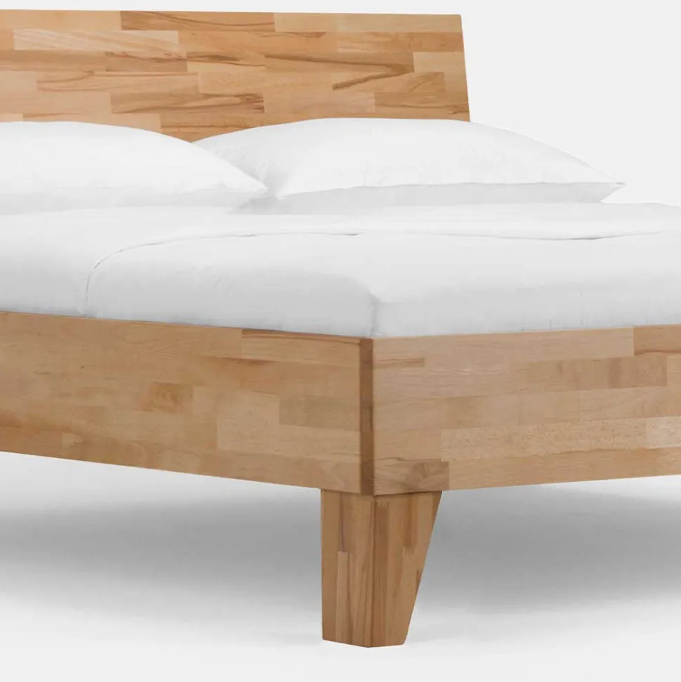 Massivholz Doppelbett Acientra aus Kernbuche geölt (dreiteilig)