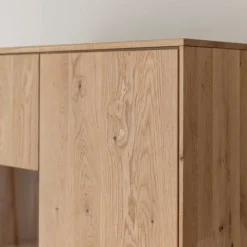 Massivholz Vitrine in Eiche mit Schwarz - Eribella