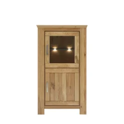 Massivholz Vitrine Ladressa aus Wildeiche geölt