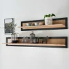 Massivholz Wandboard in Natur & Schwarz - Embleys