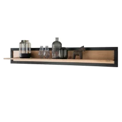 Massivholz Wandboard in Natur & Schwarz - Embleys