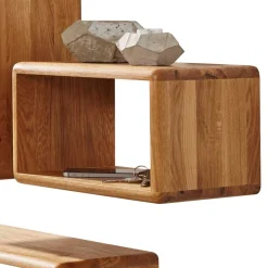 Massivholz Wandregal Set Uvinessa aus Wildeiche (dreiteilig)