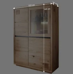 Massivholz Wohnwand aus Wildeiche - Embleys (vierteilig)