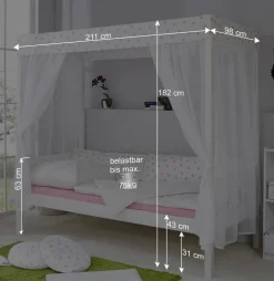 Mädchen Himmelbett Williams mit Baldachin