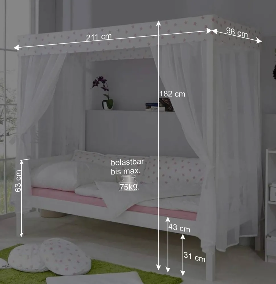 Mädchen Himmelbett Williams mit Baldachin