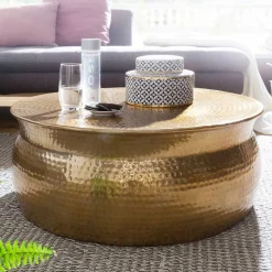 Metall Design Sofatisch in Gold - Lucios