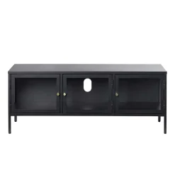 Metall Lowboard Vitrine in Schwarz - Feliz