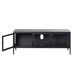 Metall Lowboard Vitrine in Schwarz - Feliz