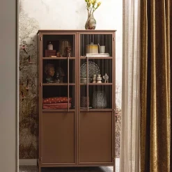 Metall Vitrine in Braun - Dora