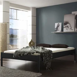 Metallbett ohne Kopfteil Italianas in Schwarz