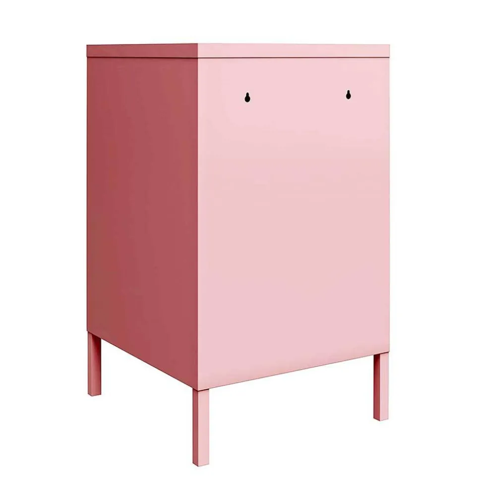 Metall-Kommode mit Tür in Rosa - Asbell