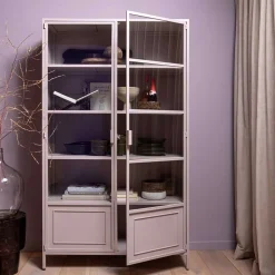 Metallvitrinenschrank in Hellrosa - Malivia