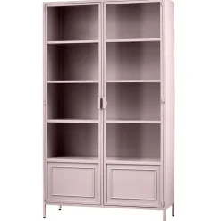 Metallvitrinenschrank in Hellrosa - Malivia