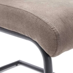 Microfaser Freischwinger in Beige - Unicat (2er Set)