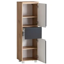 Midischrank fürs Bad in Grau matt & Wildeiche - Jambi