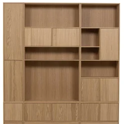 Minimalistische Wohnwand in Eiche - Ewana (sechsteilig)