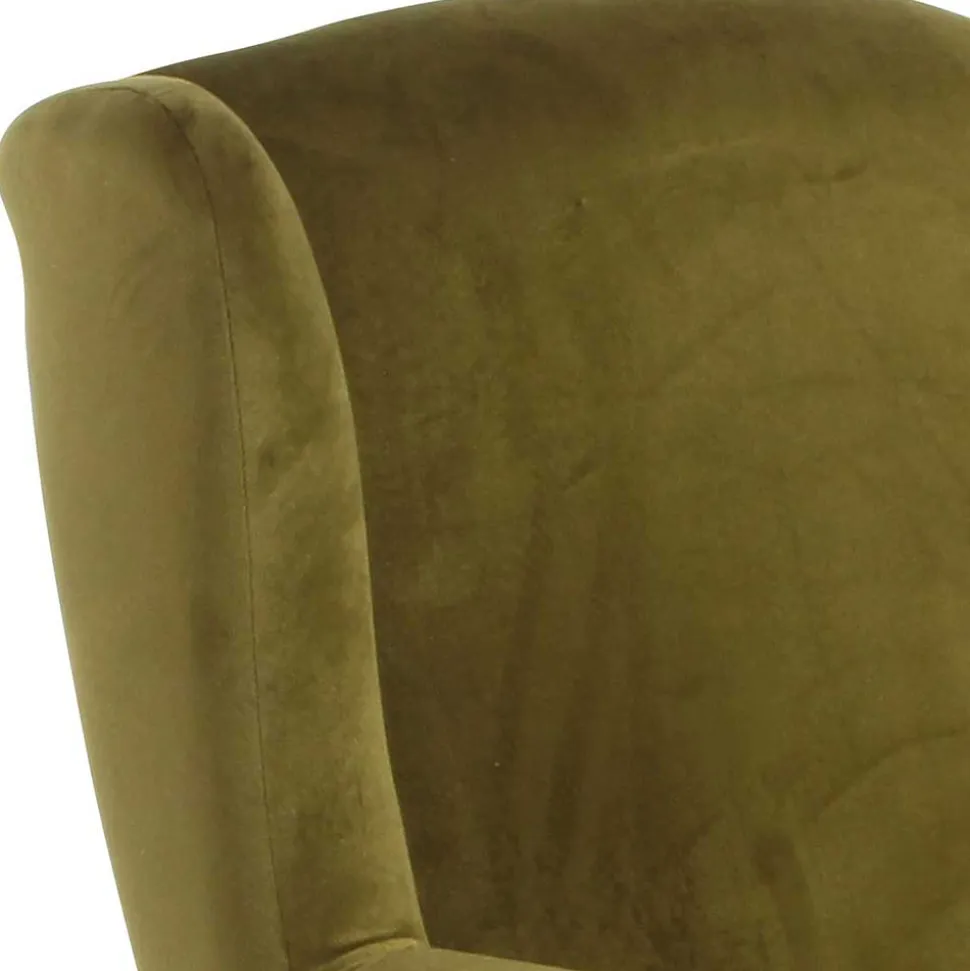 Modern Country Sessel in Oliv Grün Samtvelours - Davork