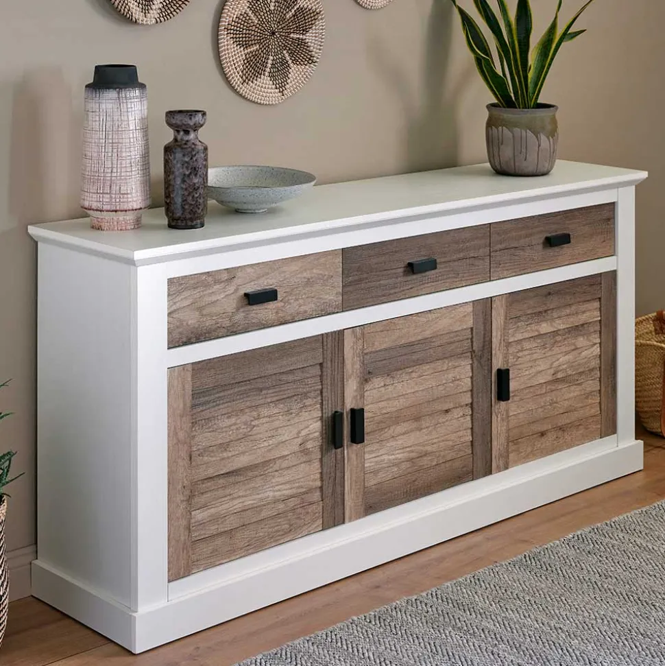 Modern Country Sideboard in Weiß - Gunjo