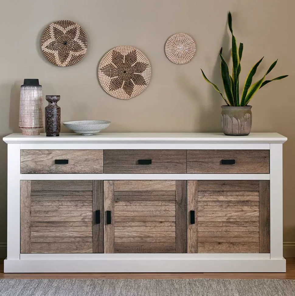 Modern Country Sideboard in Weiß - Gunjo