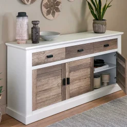 Modern Country Sideboard in Weiß - Gunjo