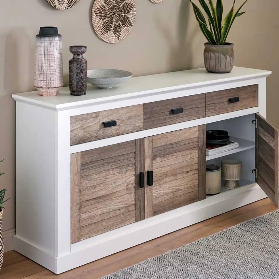 Modern Country Sideboard in Weiß - Gunjo