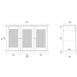 Modern Country Sideboard in Dunkelbraun - Nauizia