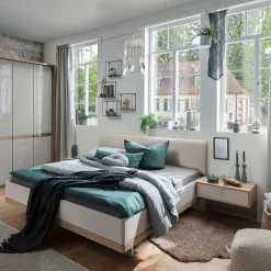 Moderne Design Bettanlage mit Kunstleder - Crascanu (dreiteilig)