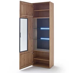 Moderne Echtholz Vitrine aus Eiche Massivholz - Assela