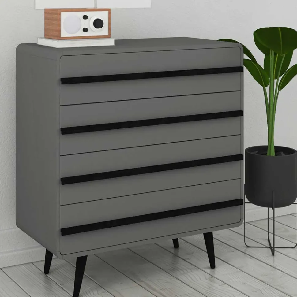 Moderne Kommode in Grau mit Schwarz - Pavias