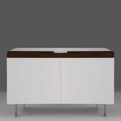 Moderne Kommode mit zwei Türen in Weiß - Araulon