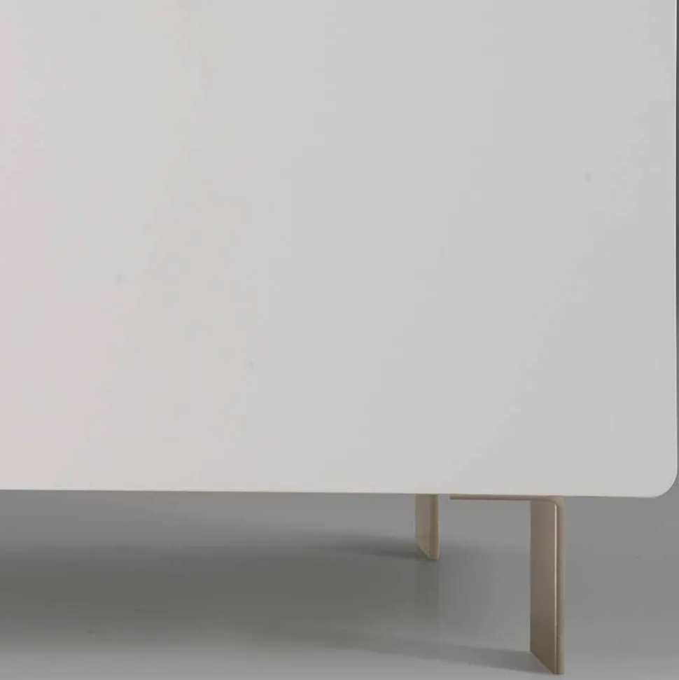 Moderne Kommode mit zwei Türen in Weiß - Araulon