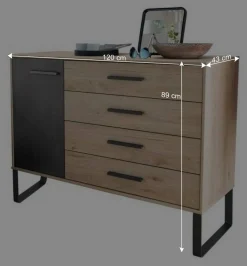 Moderne Loft Kombikommode mit Bügelgestell - Licruva