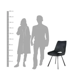 Moderne Samtstühle in Schwarz - Celloma (2er Set)