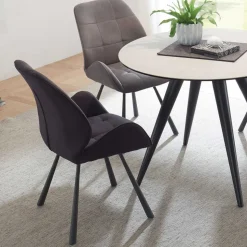 Moderne Stühle in Grau Schwarz - Plovema (2er Set)