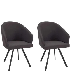 Moderne Tischsessel halbrund in Grau - Cianova (2er Set)