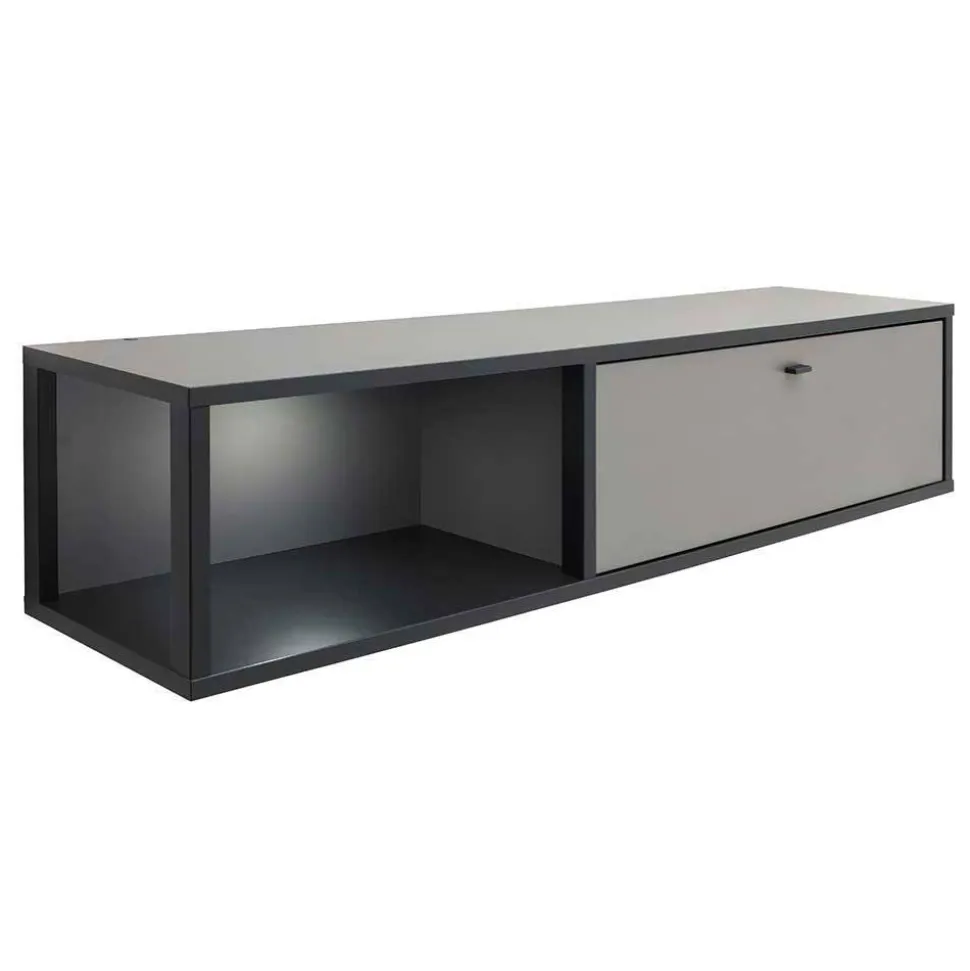 Moderne TV Anbauwand in Grau - Ridona (zweiteilig)