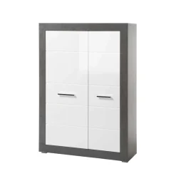 Moderne TV Anbauwand zweifarbig - Istensa (vierteilig)