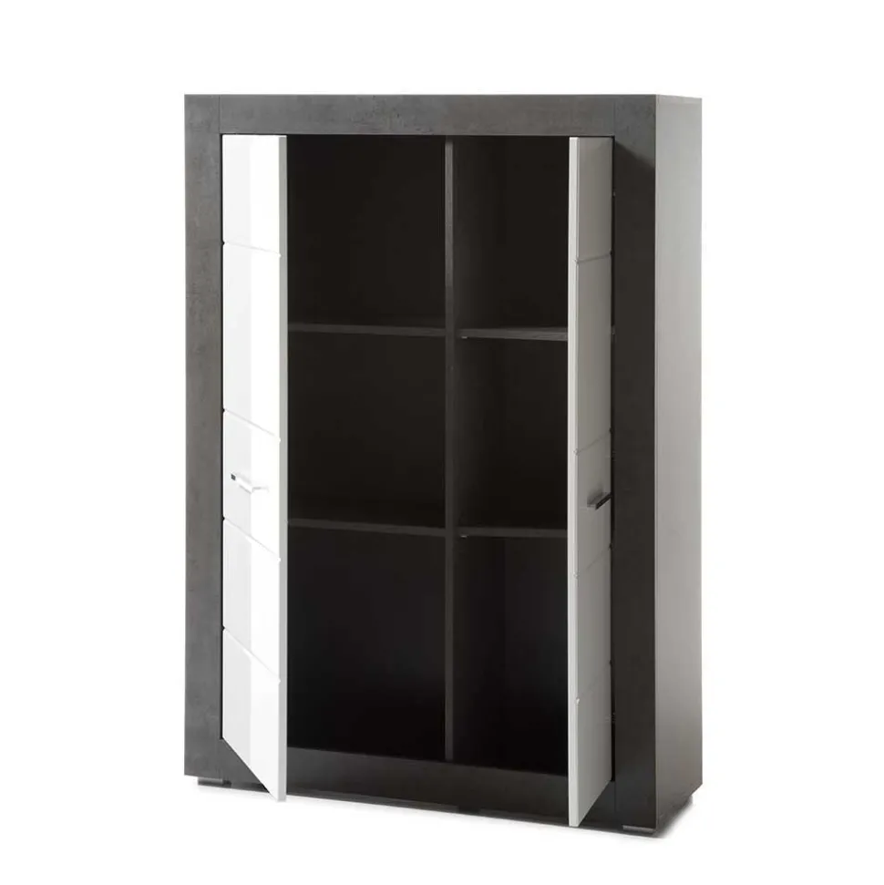 Moderne TV Anbauwand zweifarbig - Istensa (vierteilig)