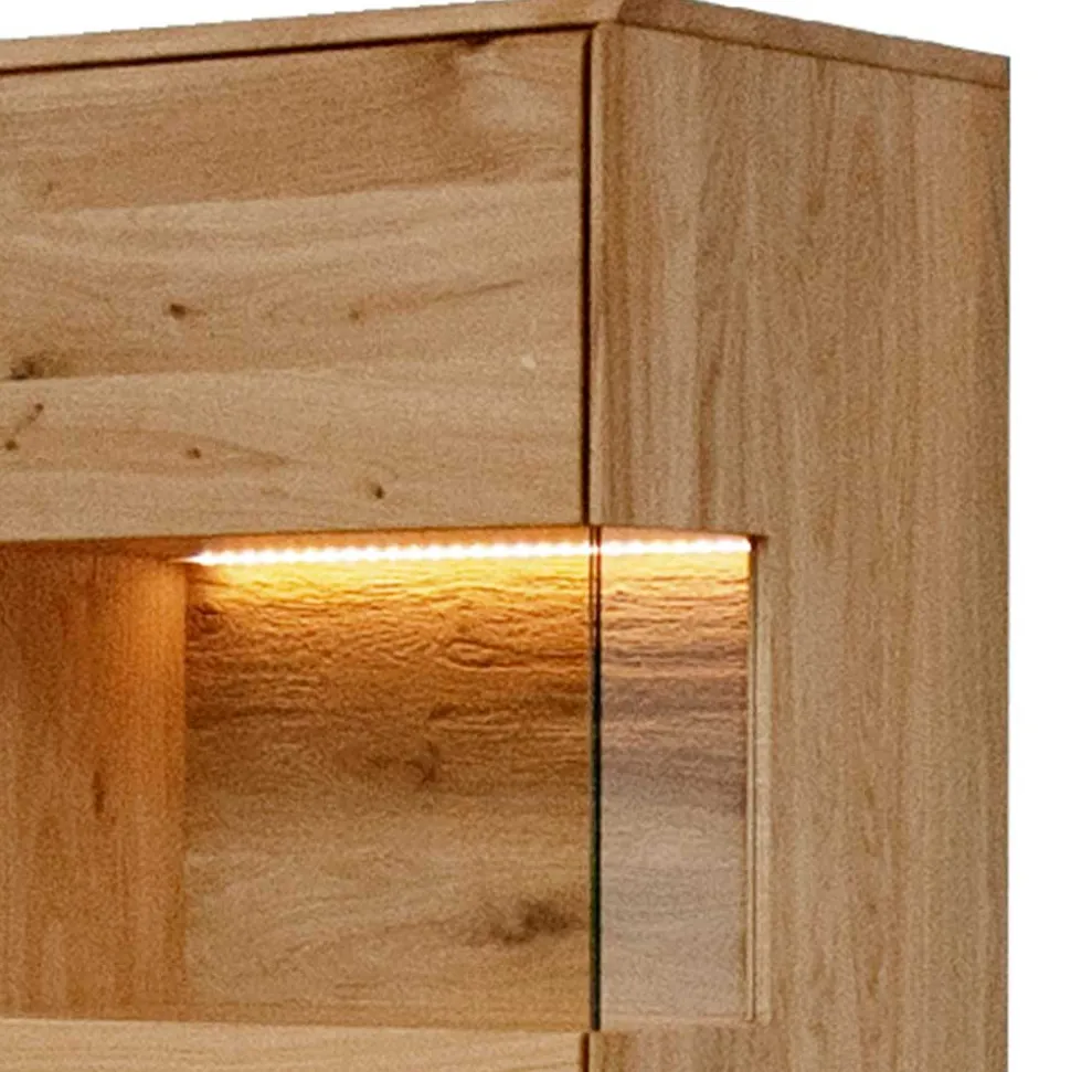 Moderne Wildeiche Vitrine 63x207x43 cm - Acmida