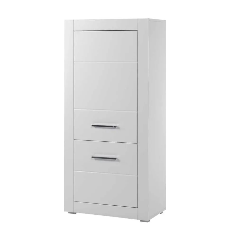 Moderne Wohnkombination in Hochglanz Weiß Yulis 315cm breit (vierteilig)