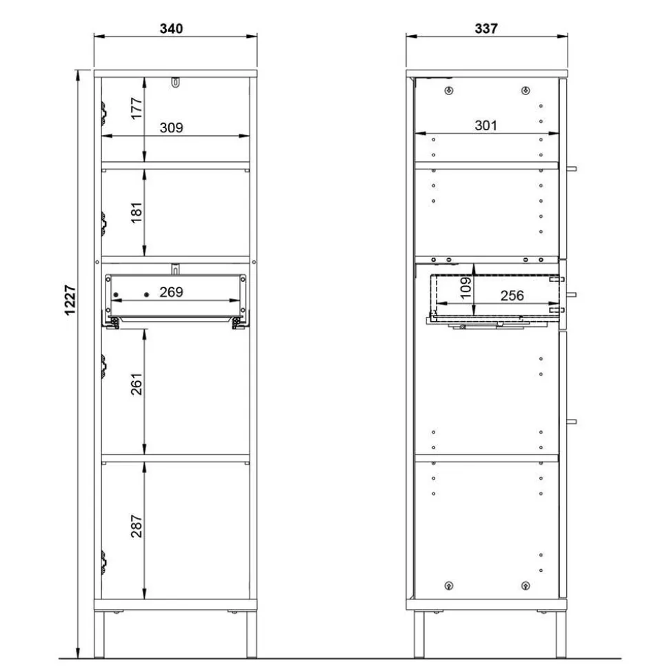 Moderner Badezimmerschrank 125 cm hoch - Lucrino