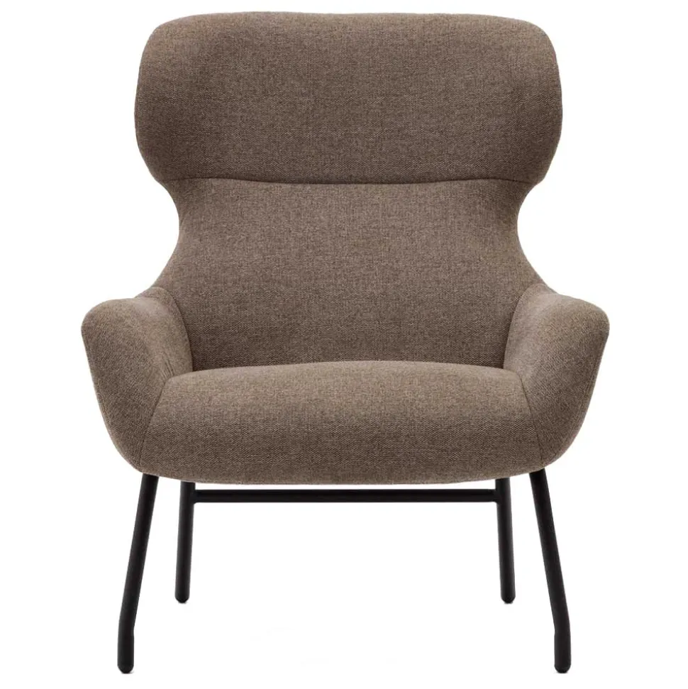 Moderner Chenille Sessel in Hellbraun - Mosso