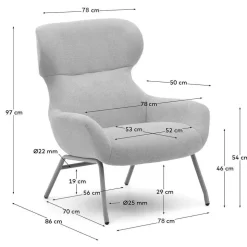 Moderner Chenille Sessel in Hellbraun - Mosso