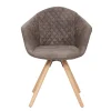 Moderner Esstisch Sessel in Taupe - Gozos (2er Set)