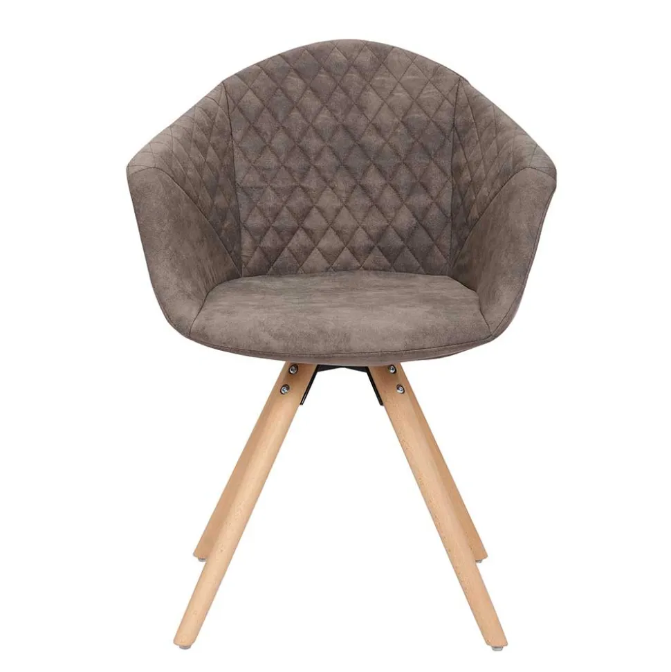 Moderner Esstisch Sessel in Taupe - Gozos (2er Set)