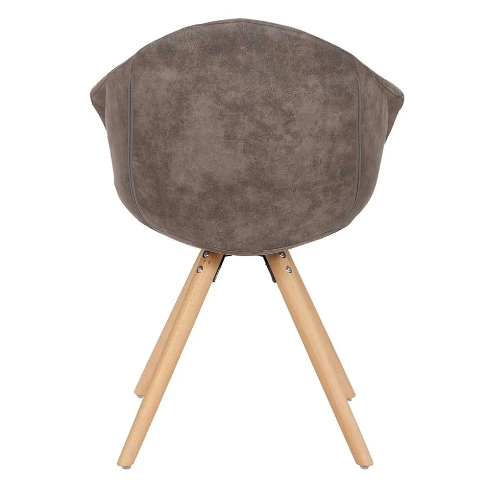Moderner Esstisch Sessel in Taupe - Gozos (2er Set)