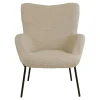 Moderner Sessel aus Webplüsch in Beige - Tessera