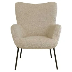 Moderner Sessel aus Webplüsch in Beige - Tessera