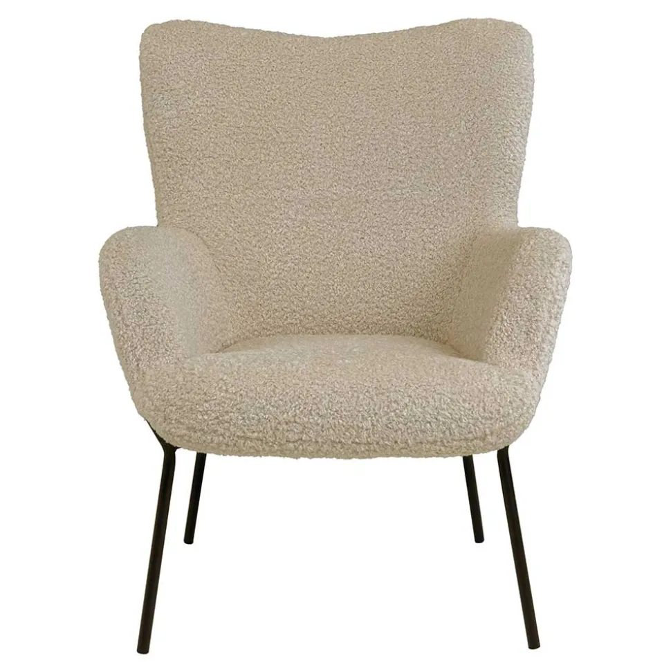 Moderner Sessel aus Webplüsch in Beige - Tessera