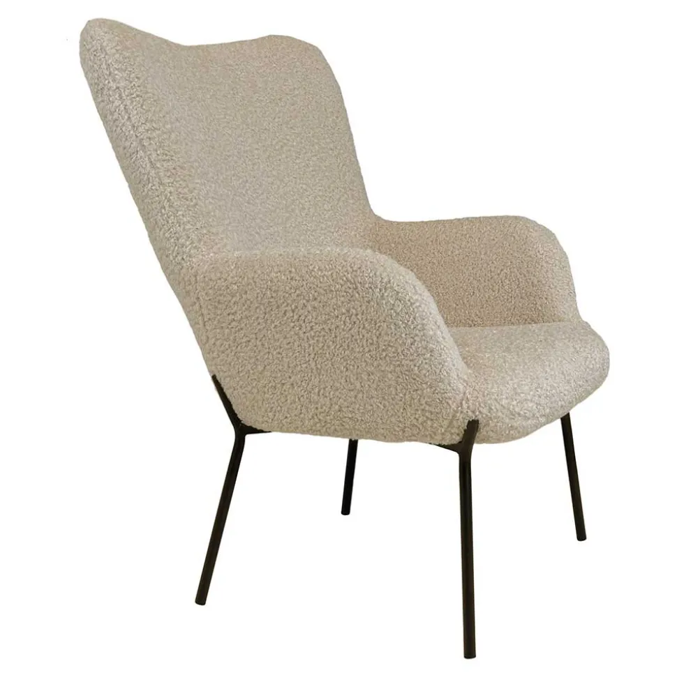 Moderner Sessel aus Webplüsch in Beige - Tessera